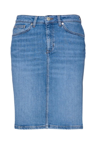 Jupe droite en jean taille haute - Bleu