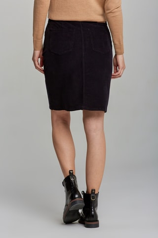 Jupe droite en velours taille haute - Noir