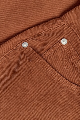 Jupe droite en velours taille haute - Marron