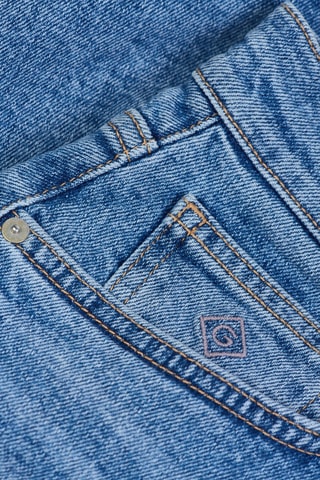 Jupe droite en jean taille haute - Bleu