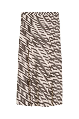 Jupe midi taille haute - Marron