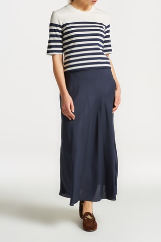 Jupe longue taille haute - Bleu marine