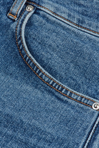 Jupe droite en jean taille haute - Bleu