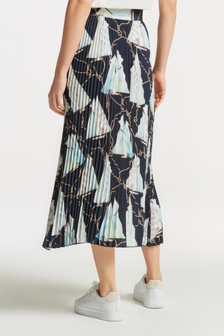Jupe plissée taille haute - Bleu marine