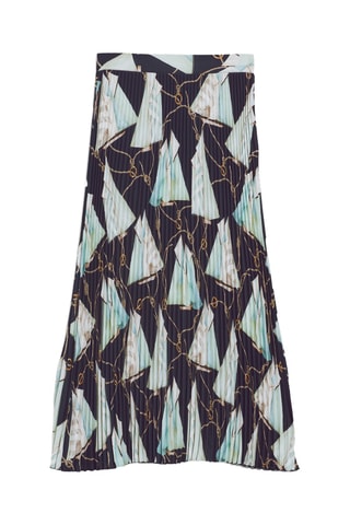 Jupe plissée taille haute - Bleu marine