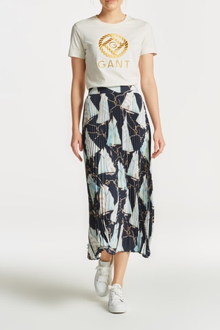 Jupe plissée taille haute - Bleu marine