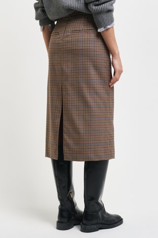 Jupe midi en laine - Kaki