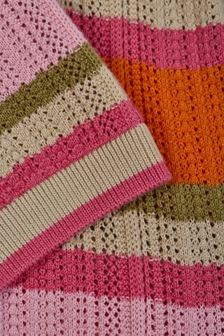 Robe midi en coton biologique - Rose et orange