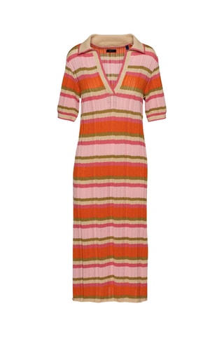 Robe midi en coton biologique - Rose et orange