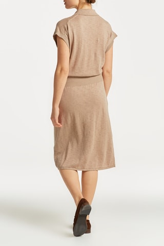 Robe midi en lin et soie - Beige