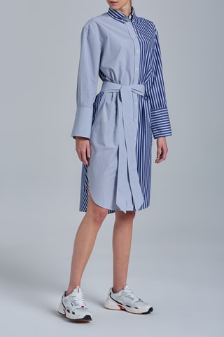 Robe chemise en coton biologique - Bleu marine