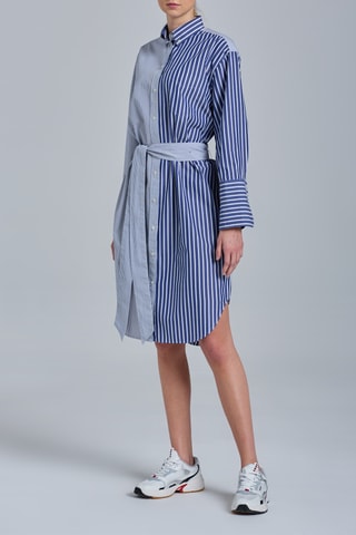 Robe chemise en coton biologique - Bleu marine