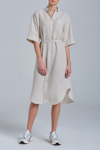 Robe chemise en lin - Ecru chiné