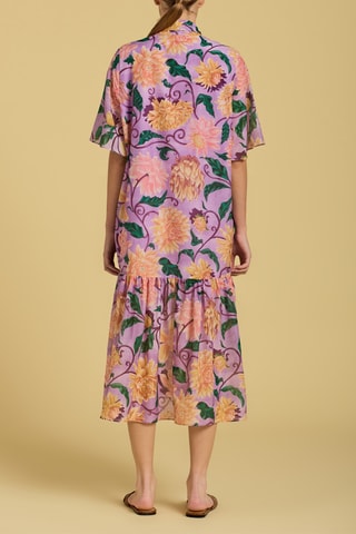 Robe midi en soie - Violet