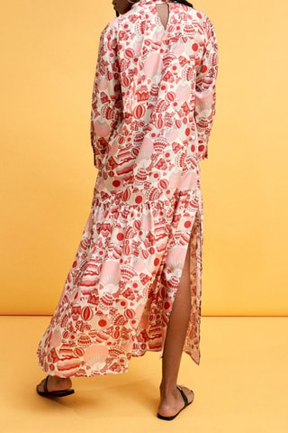 Robe longue en soie - Rouge