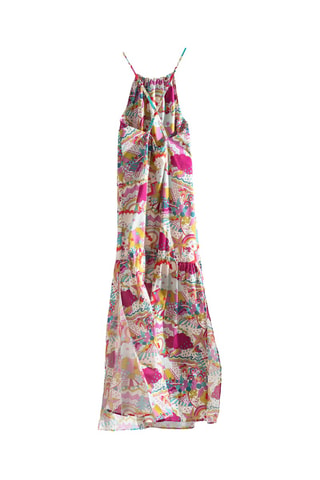 Robe longue - Blanc et rose