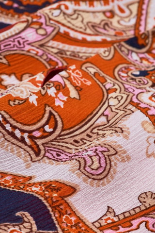 Robe longue - Orange et bleu marine