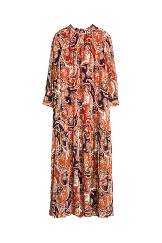 Robe longue - Orange et bleu marine