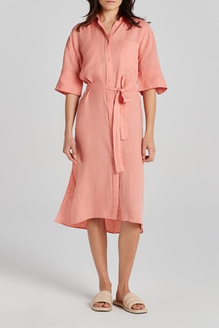 Robe chemise en lin - Saumon