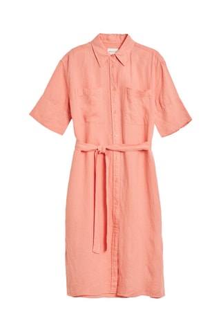 Robe chemise en lin - Saumon