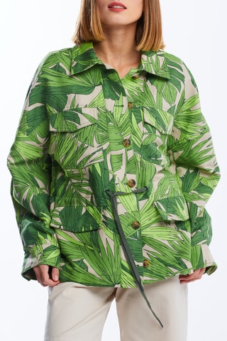 Veste oversize en lin - Vert