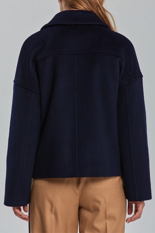 Manteau en laine et cachemire - Bleu nuit