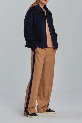 Manteau en laine et cachemire - Bleu nuit
