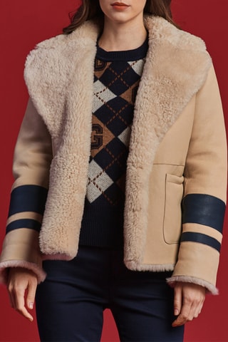 Veste en cuir d’agneau - Beige
