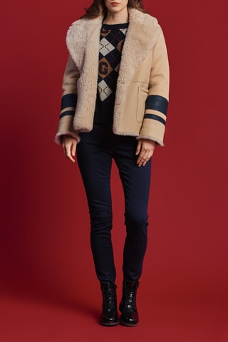 Veste en cuir d’agneau - Beige