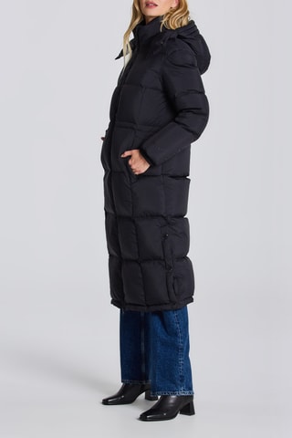 Doudoune longue à capuche - Noir