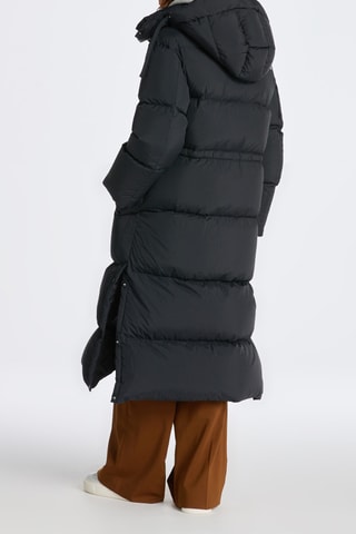 Doudoune longue à capuche - Noir