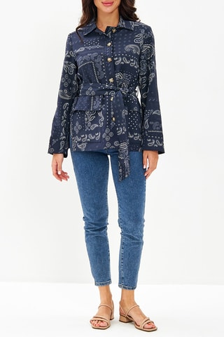 Veste en lin - Bleu marine