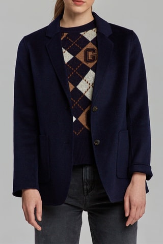 Veste en laine et cachemire - Bleu nuit