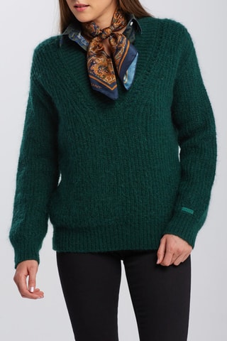 Pull en laine et mohair - Vert foncé