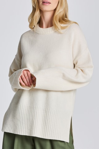 Pull oversize en laine et cachemire - Ecru