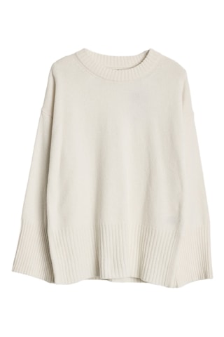 Pull oversize en laine et cachemire - Ecru