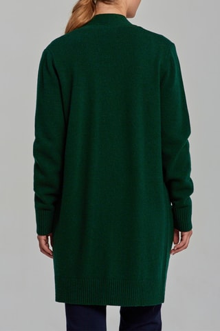 Gilet long en laine d’agneau - Vert foncé