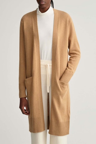 Gilet long en laine d’agneau - Marron clair