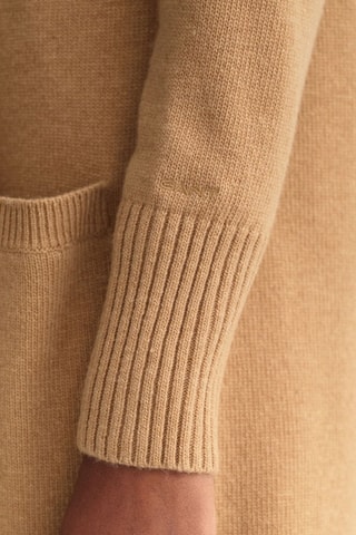 Gilet long en laine d’agneau - Marron clair