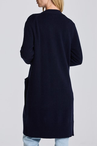 Gilet long en laine d’agneau - Bleu marine
