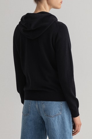 Pull à capuche en laine d’agneau - Noir