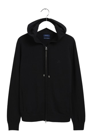 Pull à capuche en laine d’agneau - Noir