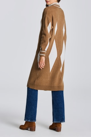 Gilet long en laine d’agneau - Marron