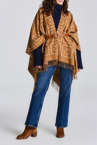 Poncho en laine - Camel