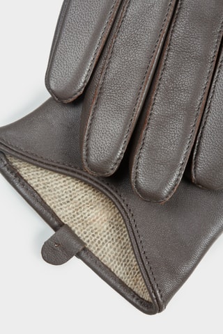 Gants en cuir d’agneau - Marron foncé