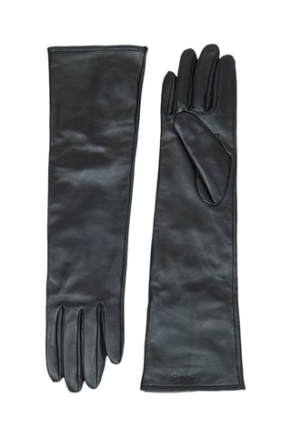 Gants longs en cuir d’agneau - Noir