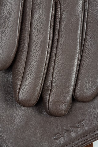 Gants longs en cuir d’agneau - Marron foncé