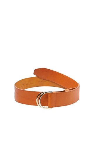 Ceinture large en cuir - Orange
