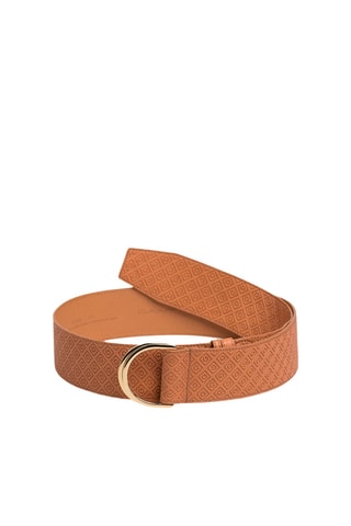 Ceinture large en cuir - Beige