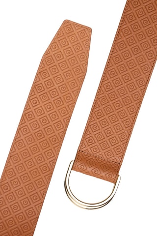 Ceinture large en cuir - Beige